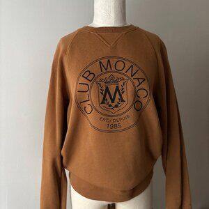 Brown Club Monaco Crewneck Sweatshirt | Crest Monogram Sweatshirt